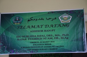 Spanduk Ucapan Selamat datang kepada Tim Assesor BAN-PT.