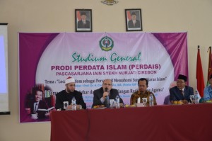 H.E. Mr Bahaa El Deen Dessaouki (Duta Mesir untuk Indonesia) sebagai Narasumber Studium General Prodi PERDAIS Pascasarjana IAIN Syekh NurjatiCirebon Tahun 2016.