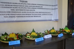 Kreasi Nasi Tumpeng dalam acara Peringatan Isra Mi'raj Rasulullah SAW dan Menyongsong Nishfu Sya'ban 1437 H/ 2016 M.