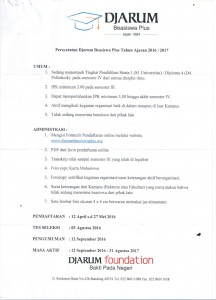 Pengumuman Beasiswa Djarum