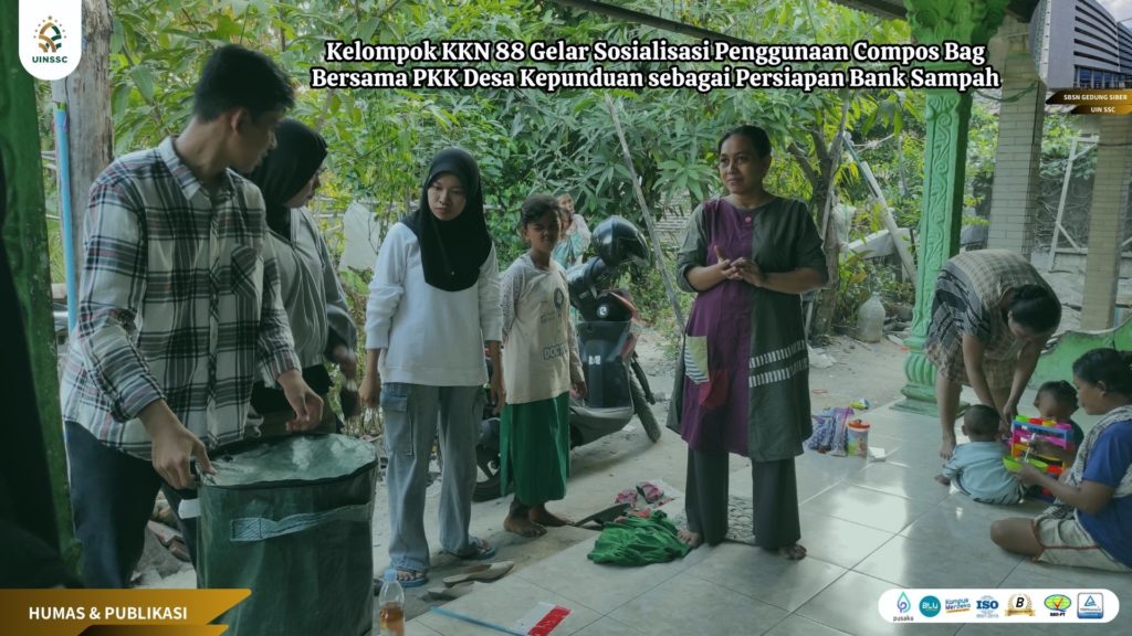 Kelompok KKN 88 Gelar Sosialisasi Penggunaan Compos Bag Bersama PKK Desa Kepunduan sebagai Persiapan Bank Sampah