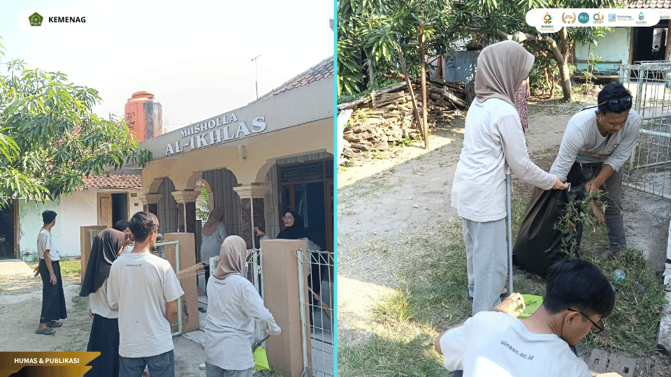 Gerakan Mushola Bersih oleh mahasiswa KKN UIN Siber Syekh Nurjati Cirebon di Desa Barisan.