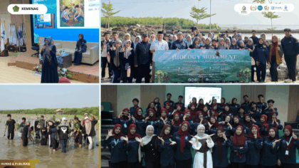 Mahasiswa Himpunan Mahasiswa Tadris Biologi UIN Siber Syekh Nurjati Cirebon mengikuti rangkaian BIOMOVE melalui seminar lingkungan, kajian kesetaraan gender, penanaman pohon di lingkungan kampus,