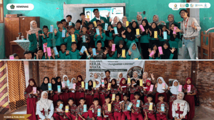 Mahasiswa KKN 09 UIN Siber Cirebon memberikan edukasi literasi keuangan kepada siswa SD di Ambulu