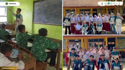 Mahasiswa KKN Kelompok 106 UIN Siber Syekh Nurjati Cirebon memberikan edukasi konsumsi makanan dan minuman halal kepada siswa SD di Desa Sindangjawa.