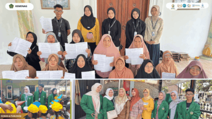 Mahasiswa KKN Kelompok 45 UIN Siber Syekh Nurjati Cirebon mendampingi kegiatan MPLS di PAUD As Sholeha Desa Mayung.