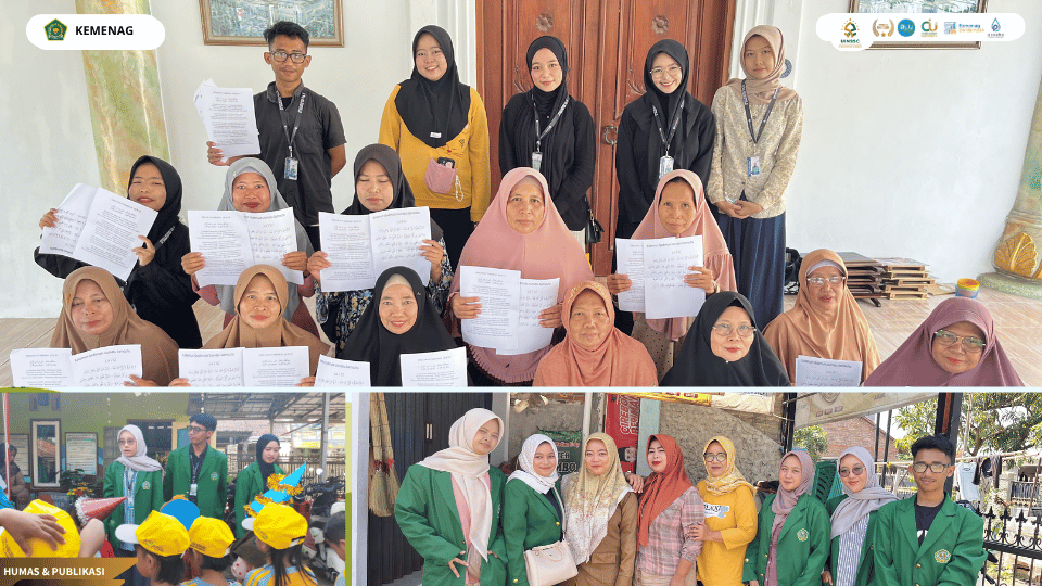 Mahasiswa KKN Kelompok 45 UIN Siber Syekh Nurjati Cirebon mendampingi kegiatan MPLS di PAUD As Sholeha Desa Mayung.
