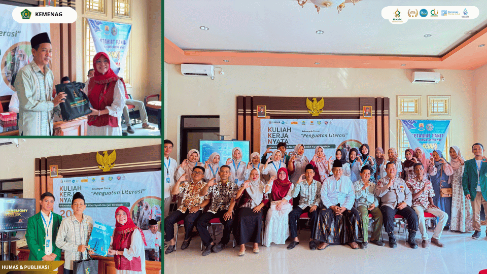 Mahasiswa KKN Tematik Kelompok 14 UIN Siber Syekh Nurjati Cirebon bersama DPL, pemerintah Desa Kendal, dan masyarakat saat pembukaan KKN Tematik Penguatan Literasi di Balai Desa Kendal, Kecamatan