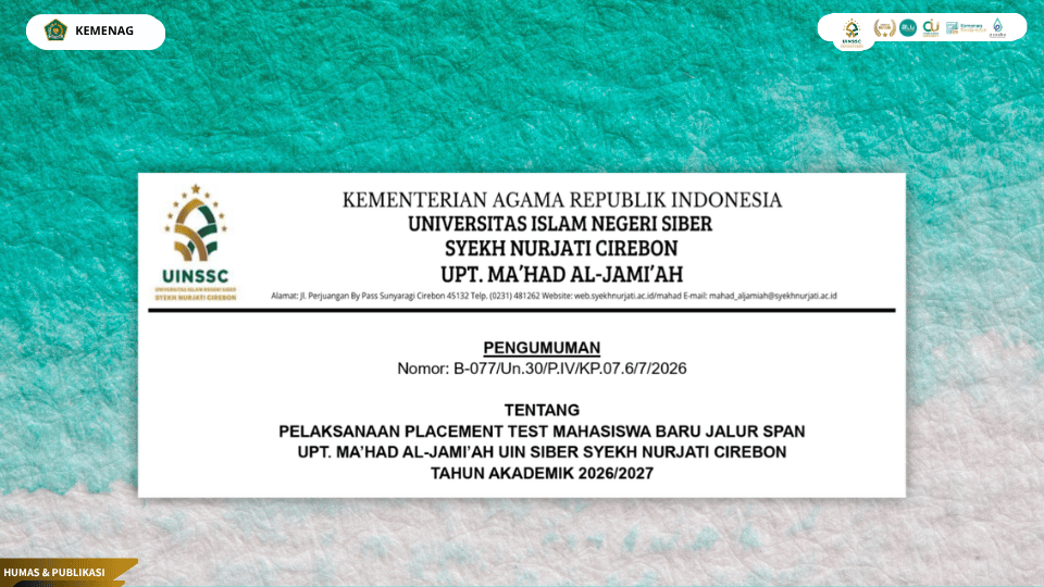 Pengumuman Placement Test Ma'had MABA Jalur SPAN 26