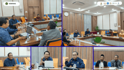 Rapat koordinasi persiapan Ujian Masuk Jalur Mandiri CBT UIN Siber Syekh Nurjati Cirebon di Ruang Rapat Senat.