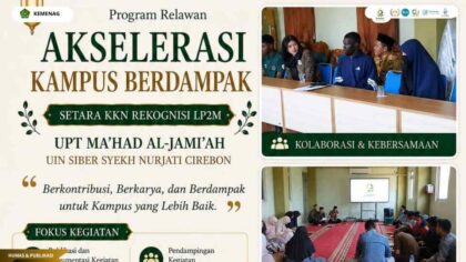 Tim KKN Rekognisi LP2M mendukung pelayanan, dokumentasi, dan publikasi kegiatan Ma'had Al-Jami'ah UIN Siber Syekh Nurjati Cirebon.