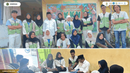 DPL KKN 77 Dr. H. Yusuf melakukan monitoring program literasi di Desa Astanamukti