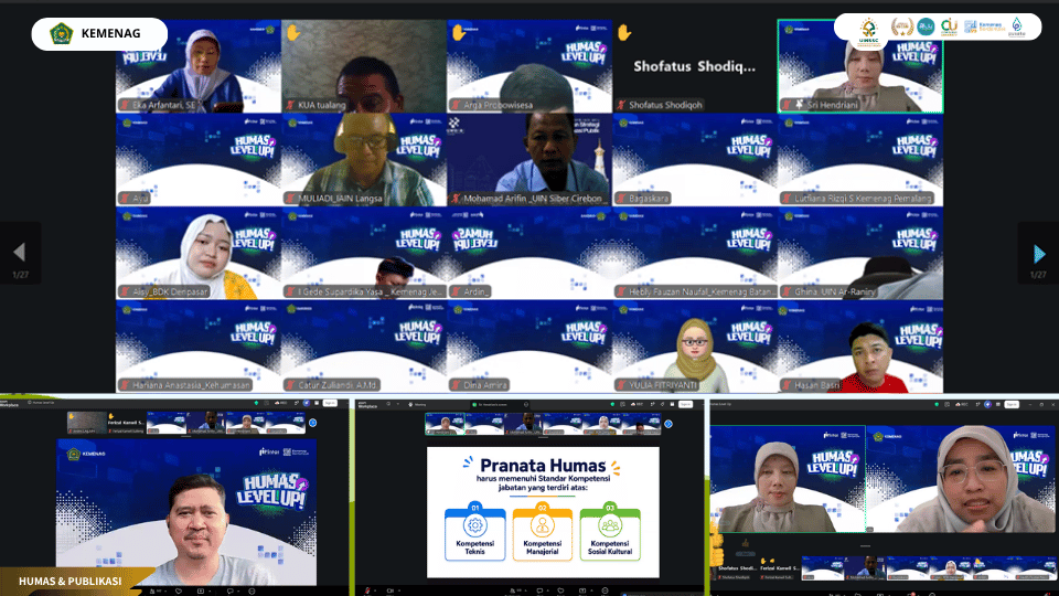 Humas Level Up #13 Up-Skilling JFT Prahum Kementerian Agama melalui Zoom Meeting