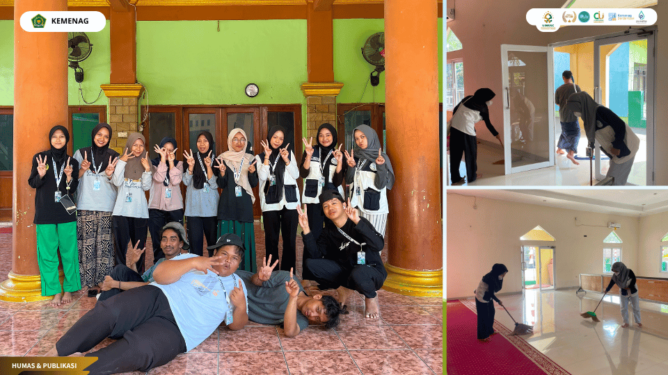 KKN 13 UIN Siber Cirebon melaksanakan Gerakan Masjid Bersih di Desa Kanci Kulon