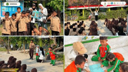 KKN 34 UIN Siber Cirebon memberikan edukasi pilah sampah kepada siswa SDN 1 Adidharma