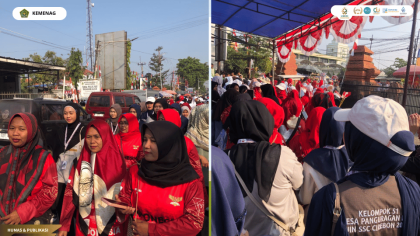 KKN 51 UIN Siber Cirebon mengikuti Jalan Santai HUT RI ke-81 di Kecamatan Panguragan