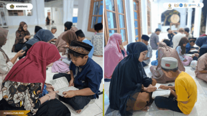 KKN Kelompok 1 Astamalanggar melaksanakan kegiatan GEMA Mengaji di Masjid Jami’ Baiturrahman