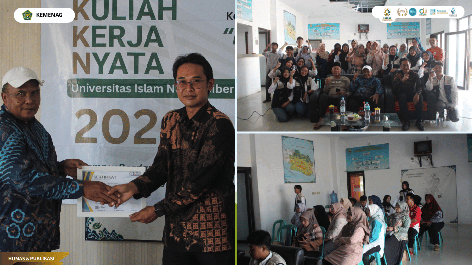 KKN Kelompok 26 UIN Siber Cirebon menggelar seminar Digital Learning Innovation 5.0 bagi guru di Balai Desa Mundumesigit.