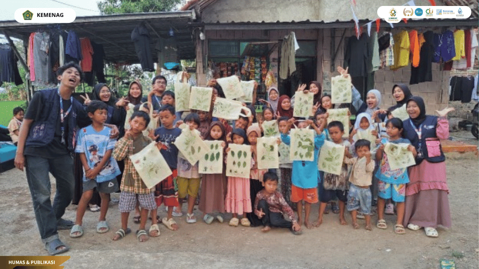 Kegiatan pendampingan belajar anak Desa Banjarwangunan melalui Program SABER KKN 23