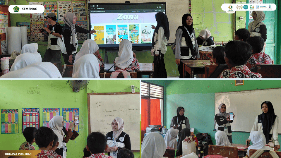 Mahasiswa KKN 13 UIN SSC melakukan sosialisasi KanciLib di SDN 1 Kanci Kulon