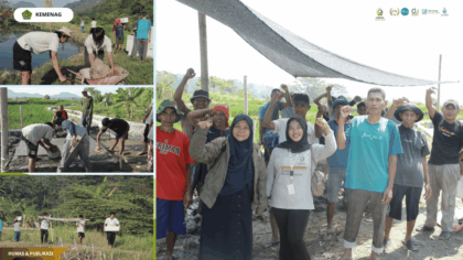 Mahasiswa KKN 145 UIN Siber Cirebon membuat Roket Stove dua ruang bakar di Desa Bobos