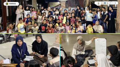 Mahasiswa KKN 21 UIN SSC mendampingi anak-anak Desa Buntet dalam Program BINTANG