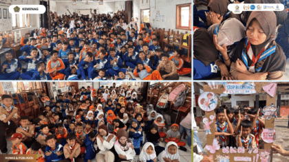 Mahasiswa KKN 72 UIN Siber Cirebon memberikan edukasi stop bullying kepada siswa SDN 1 Karangasem