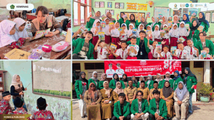 Mahasiswa KKN 79 UIN Siber Cirebon mendampingi anak-anak dalam program BILTA di Desa Pangenan