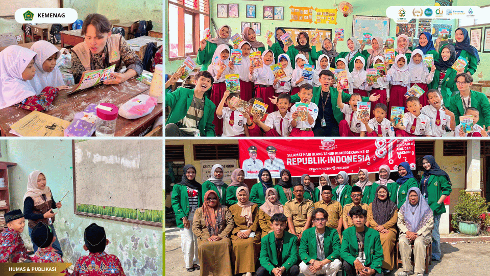 Mahasiswa KKN 79 UIN Siber Cirebon mendampingi anak-anak dalam program BILTA di Desa Pangenan