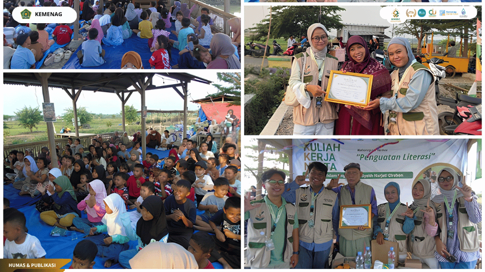 Mahasiswa KKN Kelompok 06 UIN Siber Syekh Nurjati Cirebon bersama Komunitas Mendongeng Cirebon menggelar Kelana Bercerita di Desa Mulyasari.