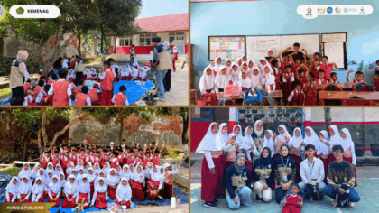 Mahasiswa KKN Kelompok 105 UIN Siber Syekh Nurjati Cirebon memberikan edukasi makanan halal kepada siswa SDN 1 dan 2 Mandala