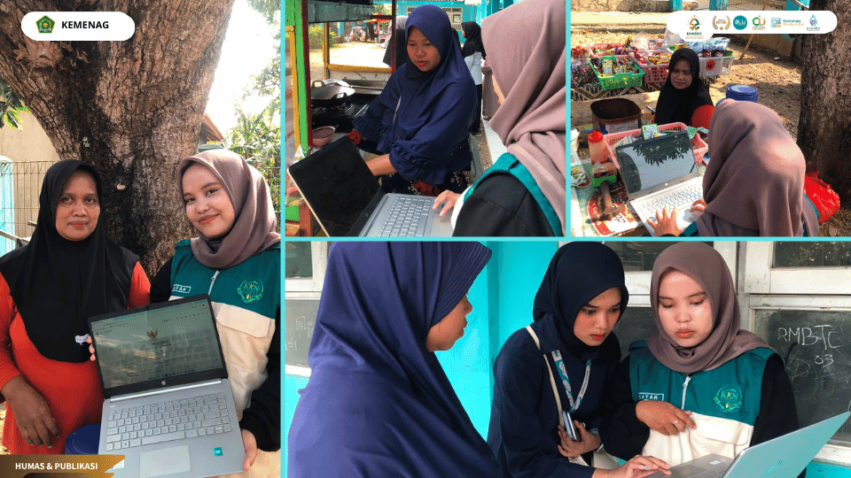 Mahasiswa KKN Kelompok 106 UIN Siber Syekh Nurjati Cirebon mendampingi pelaku UMKM Desa Sindangjawa mengurus NIB dan Sertifikat Halal.