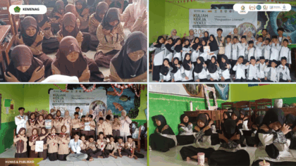 Mahasiswa KKN Kelompok 12 UIN Siber Cirebon memberikan edukasi antibullying kepada siswa MI Wathoniyah I Kanci