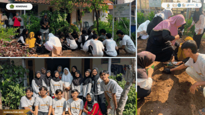 Mahasiswa KKN Kelompok 120 menanam benih bersama ibu-ibu PKK Desa Klangenan