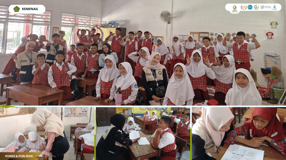 Mahasiswa KKN Kelompok 37 UIN Siber Syekh Nurjati Cirebon mendampingi siswa dalam program LENTERA di SDN 1 Klayan