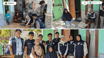 Mahasiswa KKN Kelompok 96 UIN Siber Syekh Nurjati Cirebon mendampingi pelaku UMKM mengurus Nomor Induk Berusaha di Desa Kedungdawa.