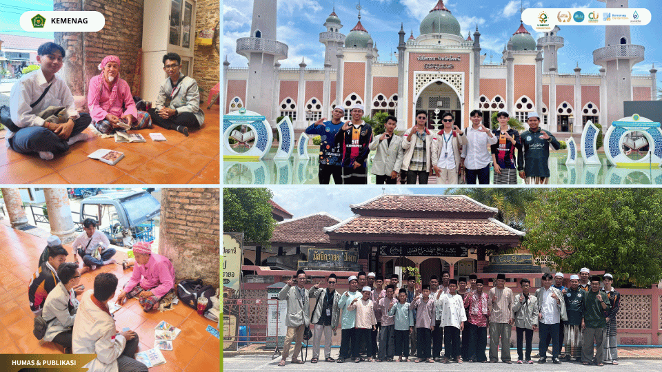 Mahasiswa KKN-PPL Internasional FEBI UIN SSC mengunjungi masjid bersejarah di Pattani Thailand.