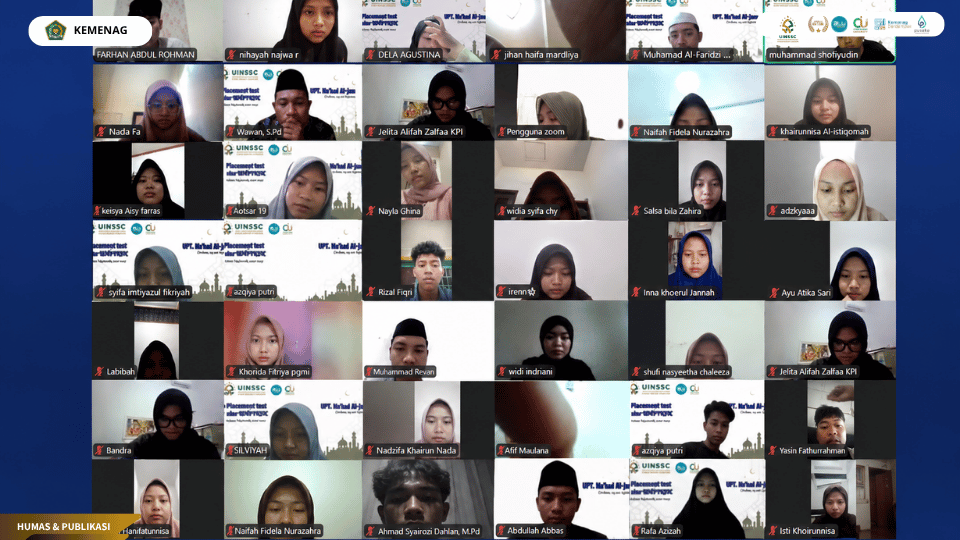Pelaksanaan Placement Test mahasiswa baru UIN Siber Cirebon melalui Zoom Meeting