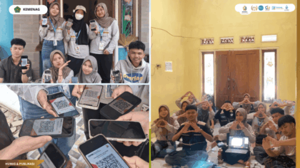 Pelatihan pembuatan QRIS bagi anggota KKN Kelompok 111 UIN Siber Syekh Nurjati Cirebon di Desa Cibereng.
