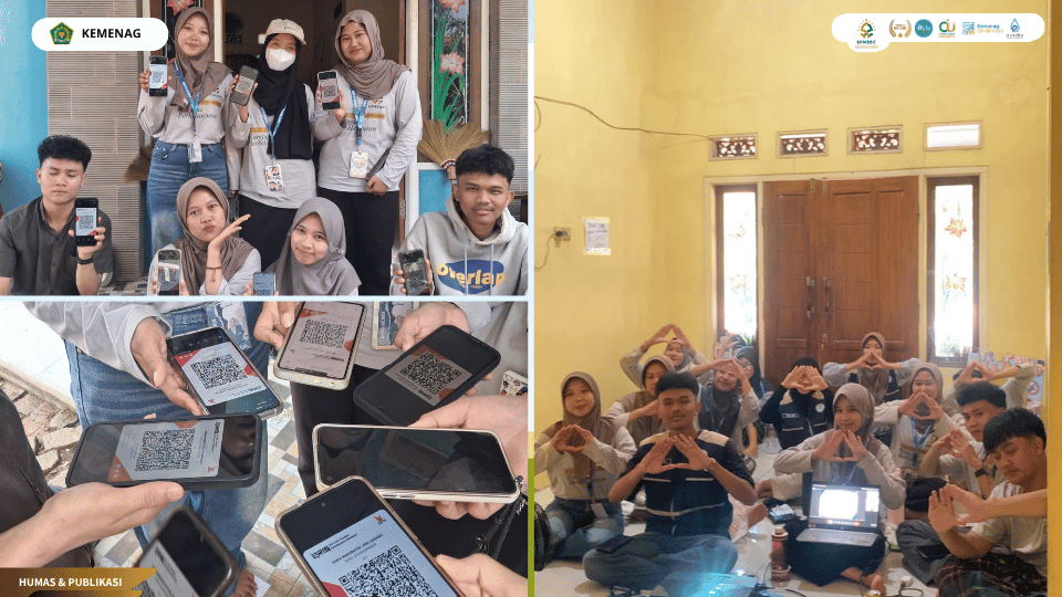 Pelatihan pembuatan QRIS bagi anggota KKN Kelompok 111 UIN Siber Syekh Nurjati Cirebon di Desa Cibereng.