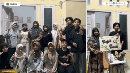 Peresmian Pojok Baca KKN Tematik 25 di rumah warga Blok Karangsambung Desa Luwung