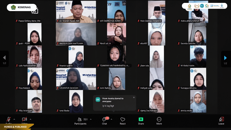 Placement Test mahasiswa baru UIN Siber Cirebon Tahun Akademik 20262027 dilaksanakan secara daring melalui Zoom Meeting.