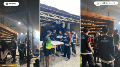 Proses pendampingan pendaftaran NIB UMKM tempe oleh KKN Kelompok 97 UIN Siber Syekh Nurjati Cirebon di Desa Kedungjaya.