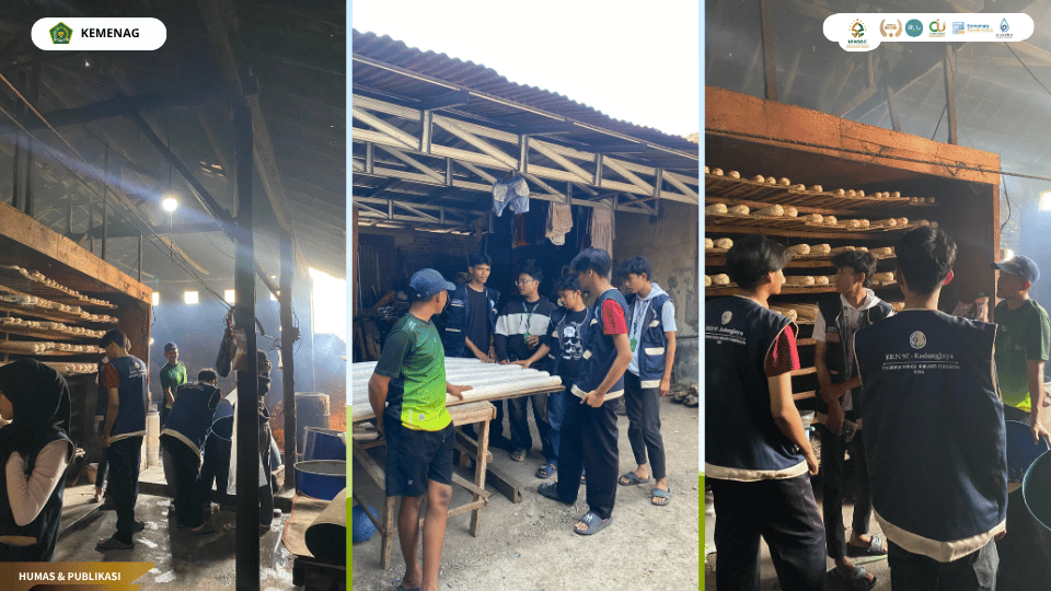 Proses pendampingan pendaftaran NIB UMKM tempe oleh KKN Kelompok 97 UIN Siber Syekh Nurjati Cirebon di Desa Kedungjaya.