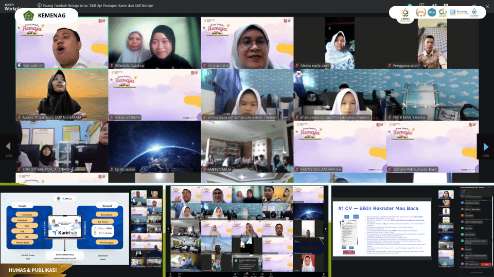 Relawan PSGAD UIN Siber Cirebon mengikuti webinar Ruang Tumbuh Remaja secara daring.