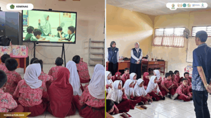 Siswa kelas IV SDN Pegambiran 2 mengikuti Bioskop Literasi bertema Stop Bullying