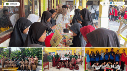 Siswa mengikuti pembelajaran literasi interaktif bersama mahasiswa KKN 58