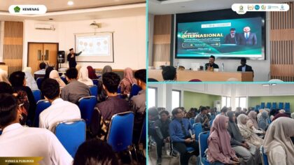 Belajar Bahasa Arab dari Türkiye, Mahasiswa PBA UIN Siber Cirebon Diajak Jago Memanfaatkan Kamus UIN Siber Cirebon — Kamus bahasa Arab ternyata bukan sekadar buku untuk mencari arti kata. Di tangan mahasiswa Pendidikan Bahasa Arab (PBA), kamus dapat menjadi alat penting untuk membaca, menerjemahkan, menulis, hingga melakukan penelitian. Hal tersebut menjadi salah satu pesan utama dalam Seminar Internasional “Kamus-Kamus Arab dan Cara Pemanfaatannya Secara Akademik” yang digelar Jurusan Pendidikan Bahasa Arab (PBA), Fakultas Ilmu Tarbiyah dan Keguruan (FITK), UIN Siber Syekh Nurjati Cirebon, Kamis, 20 Agustus 2026. Seminar berlangsung di Aula Gedung Rektorat UIN Siber Syekh Nurjati Cirebon pukul 08.00–12.30 WIB. Kegiatan menghadirkan Dr. Rabie Mohamed Mohamed Hefny, dosen Karabük University, Türkiye, sebagai narasumber. Menariknya, seminar ini juga dimoderatori Babou SECK, mahasiswa internasional asal Senegal. Kehadiran akademisi dari Türkiye dan mahasiswa internasional dari Senegal membuat forum berlangsung dalam suasana akademik yang semakin terbuka dan berwarna. Kamus Bukan Sekadar Mencari Arti Kata Dalam pemaparannya, Dr. Rabie menjelaskan bahwa pemanfaatan kamus harus dilakukan secara tepat. Mahasiswa tidak cukup hanya membuka kamus ketika menemukan kosakata yang belum dipahami. Kamus dapat membantu mahasiswa mengetahui makna kata, sinonim, antonim, kata bermakna ganda, penggunaan kosakata, hingga informasi kebahasaan lainnya. Mahasiswa PBA juga diperkenalkan dengan dasar-dasar leksikografi Arab, jenis-jenis kamus, metode penyusunan kamus, serta strategi menemukan kata secara cepat dan tepat. Salah satu keterampilan penting yang dibahas adalah cara menemukan akar kata. Mahasiswa perlu memahami imbuhan, mencari bentuk dasar atau akar kata, kemudian menentukan posisi kata berdasarkan sistem penyusunan kamus. Pengetahuan tersebut sangat berguna dalam pembelajaran bahasa Arab, terutama untuk mendukung kemampuan membaca, menulis, menerjemahkan, dan penelitian. Belajar Kamus dengan Cara yang Lebih Menarik Seminar berlangsung interaktif. Dr. Rabie tidak hanya menyampaikan materi, tetapi juga mengajak mahasiswa menjawab berbagai pertanyaan. Sejumlah mahasiswa berani tampil dan memberikan jawaban. Dita Aulia Nisa dan Abdullah Nurrahim menjadi peserta yang berhasil memberikan jawaban dengan baik. Keduanya mendapatkan apresiasi berupa buku dari narasumber. Apresiasi sederhana tersebut membuat suasana seminar semakin hidup. Mahasiswa terdorong untuk tidak hanya menjadi pendengar, tetapi juga berani bertanya, menjawab, dan menyampaikan pendapat. Dekan FITK: Pengalaman Internasional Sangat Penting Dekan FITK UIN Siber Syekh Nurjati Cirebon, Dr. H. Saifuddin, M.Ag., mengapresiasi pelaksanaan seminar internasional tersebut. Menurutnya, interaksi langsung dengan akademisi luar negeri memberikan pengalaman yang berbeda bagi mahasiswa. “Seminar internasional seperti ini sangat penting karena memberikan kesempatan kepada mahasiswa untuk berinteraksi langsung dengan akademisi dari luar negeri.” Ia menilai tema kamus bahasa Arab juga sangat relevan dengan kebutuhan mahasiswa PBA, khususnya dalam pembelajaran dan penelitian bahasa Arab. Sementara itu, Ketua Jurusan PBA FITK UIN Siber Syekh Nurjati Cirebon, Nanin Sumiarni, menegaskan bahwa kegiatan tersebut menjadi bagian dari upaya menghadirkan pengalaman akademik global bagi mahasiswa. “Kami ingin mahasiswa PBA mendapatkan pengalaman belajar yang tidak hanya bersumber dari ruang kelas.” Kamus Digital di Era Pembelajaran Siber Salah satu pembahasan menarik dalam seminar adalah perkembangan kamus elektronik dan kamus digital. Teknologi membuat pencarian kosakata menjadi lebih cepat dan mudah. Mahasiswa dapat mengakses kamus melalui perangkat digital dengan berbagai fitur interaktif. Namun, Dr. Rabie mengingatkan bahwa teknologi tetap harus digunakan secara kritis. Terjemahan otomatis atau literal belum tentu sesuai dengan konteks kalimat. Karena itu, mahasiswa perlu memahami konteks, akar kata, penggunaan kosakata, dan sumber rujukan sebelum mengambil kesimpulan. Hal ini sejalan dengan karakter UIN Siber Syekh Nurjati Cirebon yang mengembangkan pendidikan berbasis teknologi dan pembelajaran digital. PBA UIN Siber Cirebon Menuju Wawasan Global Seminar internasional ini menunjukkan semakin terbukanya ruang akademik PBA UIN Siber Syekh Nurjati Cirebon terhadap jejaring global. Kehadiran Dr. Rabie dari Türkiye dan Babou SECK dari Senegal memberikan pengalaman lintas negara yang berharga bagi mahasiswa. Lebih dari sekadar belajar kamus, mahasiswa mendapatkan pelajaran tentang literasi, teknologi, komunikasi, keberanian berbicara, berpikir kritis, dan wawasan global. Melalui kegiatan seperti ini, PBA UIN Siber Syekh Nurjati Cirebon terus memperkuat langkah menuju program studi Pendidikan Bahasa Arab yang unggul, inovatif, transformatif, berbasis teknologi, dan berwawasan internasional. Belajar bahasa Arab tidak berhenti pada menghafal kosakata. Dengan pemanfaatan kamus yang tepat, mahasiswa dapat membuka pintu menuju ilmu, penelitian, teknologi, dan dunia yang lebih luas. #PBAUINSiberCirebon, #UINSiberCirebon, #UINSyekhNurjatiCirebon, #PendidikanBahasaArab, #BahasaArab, #SeminarInternasional, #KamusBahasaArab, #KamusDigital, #PembelajaranBahasaAra,b #PendidikanIslam, #FITK #Cirebon ,#KampusDigital, #PBAGoInternational, #BahasaArabGlobal, #MahasiswaIndonesia, #Türkiye, #Senegal,, #InternationalSeminar #PendidikanBerbasisTeknologi, ,#KampusBerdampak,#KampusBerkelanjuta,#KampusRamahDifabel,#SDG04, Belajar Bahasa Arab dari Türkiye, Mahasiswa PBA UIN Siber Cirebon Diajak Jago Memanfaatkan Kamus UIN Siber Cirebon — Kamus bahasa Arab ternyata bukan sekadar buku untuk mencari arti kata. Di tangan mahasiswa Pendidikan Bahasa Arab (PBA), kamus dapat menjadi alat penting untuk membaca, menerjemahkan, menulis, hingga melakukan penelitian. Hal tersebut menjadi salah satu pesan utama dalam Seminar Internasional “Kamus-Kamus Arab dan Cara Pemanfaatannya Secara Akademik” yang digelar Jurusan Pendidikan Bahasa Arab (PBA), Fakultas Ilmu Tarbiyah dan Keguruan (FITK), UIN Siber Syekh Nurjati Cirebon, Kamis, 20 Agustus 2026. Seminar berlangsung di Aula Gedung Rektorat UIN Siber Syekh Nurjati Cirebon pukul 08.00–12.30 WIB. Kegiatan menghadirkan Dr. Rabie Mohamed Mohamed Hefny, dosen Karabük University, Türkiye, sebagai narasumber. Menariknya, seminar ini juga dimoderatori Babou SECK, mahasiswa internasional asal Senegal. Kehadiran akademisi dari Türkiye dan mahasiswa internasional dari Senegal membuat forum berlangsung dalam suasana akademik yang semakin terbuka dan berwarna. Kamus Bukan Sekadar Mencari Arti Kata Dalam pemaparannya, Dr. Rabie menjelaskan bahwa pemanfaatan kamus harus dilakukan secara tepat. Mahasiswa tidak cukup hanya membuka kamus ketika menemukan kosakata yang belum dipahami. Kamus dapat membantu mahasiswa mengetahui makna kata, sinonim, antonim, kata bermakna ganda, penggunaan kosakata, hingga informasi kebahasaan lainnya. Mahasiswa PBA juga diperkenalkan dengan dasar-dasar leksikografi Arab, jenis-jenis kamus, metode penyusunan kamus, serta strategi menemukan kata secara cepat dan tepat. Salah satu keterampilan penting yang dibahas adalah cara menemukan akar kata. Mahasiswa perlu memahami imbuhan, mencari bentuk dasar atau akar kata, kemudian menentukan posisi kata berdasarkan sistem penyusunan kamus. Pengetahuan tersebut sangat berguna dalam pembelajaran bahasa Arab, terutama untuk mendukung kemampuan membaca, menulis, menerjemahkan, dan penelitian. Belajar Kamus dengan Cara yang Lebih Menarik Seminar berlangsung interaktif. Dr. Rabie tidak hanya menyampaikan materi, tetapi juga mengajak mahasiswa menjawab berbagai pertanyaan. Sejumlah mahasiswa berani tampil dan memberikan jawaban. Dita Aulia Nisa dan Abdullah Nurrahim menjadi peserta yang berhasil memberikan jawaban dengan baik. Keduanya mendapatkan apresiasi berupa buku dari narasumber. Apresiasi sederhana tersebut membuat suasana seminar semakin hidup. Mahasiswa terdorong untuk tidak hanya menjadi pendengar, tetapi juga berani bertanya, menjawab, dan menyampaikan pendapat. Dekan FITK: Pengalaman Internasional Sangat Penting Dekan FITK UIN Siber Syekh Nurjati Cirebon, Dr. H. Saifuddin, M.Ag., mengapresiasi pelaksanaan seminar internasional tersebut. Menurutnya, interaksi langsung dengan akademisi luar negeri memberikan pengalaman yang berbeda bagi mahasiswa. “Seminar internasional seperti ini sangat penting karena memberikan kesempatan kepada mahasiswa untuk berinteraksi langsung dengan akademisi dari luar negeri.” Ia menilai tema kamus bahasa Arab juga sangat relevan dengan kebutuhan mahasiswa PBA, khususnya dalam pembelajaran dan penelitian bahasa Arab. Sementara itu, Ketua Jurusan PBA FITK UIN Siber Syekh Nurjati Cirebon, Nanin Sumiarni, menegaskan bahwa kegiatan tersebut menjadi bagian dari upaya menghadirkan pengalaman akademik global bagi mahasiswa. “Kami ingin mahasiswa PBA mendapatkan pengalaman belajar yang tidak hanya bersumber dari ruang kelas.” Kamus Digital di Era Pembelajaran Siber Salah satu pembahasan menarik dalam seminar adalah perkembangan kamus elektronik dan kamus digital. Teknologi membuat pencarian kosakata menjadi lebih cepat dan mudah. Mahasiswa dapat mengakses kamus melalui perangkat digital dengan berbagai fitur interaktif. Namun, Dr. Rabie mengingatkan bahwa teknologi tetap harus digunakan secara kritis. Terjemahan otomatis atau literal belum tentu sesuai dengan konteks kalimat. Karena itu, mahasiswa perlu memahami konteks, akar kata, penggunaan kosakata, dan sumber rujukan sebelum mengambil kesimpulan. Hal ini sejalan dengan karakter UIN Siber Syekh Nurjati Cirebon yang mengembangkan pendidikan berbasis teknologi dan pembelajaran digital. PBA UIN Siber Cirebon Menuju Wawasan Global Seminar internasional ini menunjukkan semakin terbukanya ruang akademik PBA UIN Siber Syekh Nurjati Cirebon terhadap jejaring global. Kehadiran Dr. Rabie dari Türkiye dan Babou SECK dari Senegal memberikan pengalaman lintas negara yang berharga bagi mahasiswa. Lebih dari sekadar belajar kamus, mahasiswa mendapatkan pelajaran tentang literasi, teknologi, komunikasi, keberanian berbicara, berpikir kritis, dan wawasan global. Melalui kegiatan seperti ini, PBA UIN Siber Syekh Nurjati Cirebon terus memperkuat langkah menuju program studi Pendidikan Bahasa Arab yang unggul, inovatif, transformatif, berbasis teknologi, dan berwawasan internasional. Belajar bahasa Arab tidak berhenti pada menghafal kosakata. Dengan pemanfaatan kamus yang tepat, mahasiswa dapat membuka pintu menuju ilmu, penelitian, teknologi, dan dunia yang lebih luas. #PBAUINSiberCirebon, #UINSiberCirebon, #UINSyekhNurjatiCirebon, #PendidikanBahasaArab, #BahasaArab, #SeminarInternasional, #KamusBahasaArab, #KamusDigital, #PembelajaranBahasaAra,b #PendidikanIslam, #FITK #Cirebon ,#KampusDigital, #PBAGoInternational, #BahasaArabGlobal, #MahasiswaIndonesia, #Türkiye, #Senegal,, #InternationalSeminar #PendidikanBerbasisTeknologi, ,#KampusBerdampak,#KampusBerkelanjuta,#KampusRamahDifabel,#SDG04, Belajar Bahasa Arab dari Türkiye, Mahasiswa PBA UIN Siber Cirebon Diajak Jago Memanfaatkan Kamus