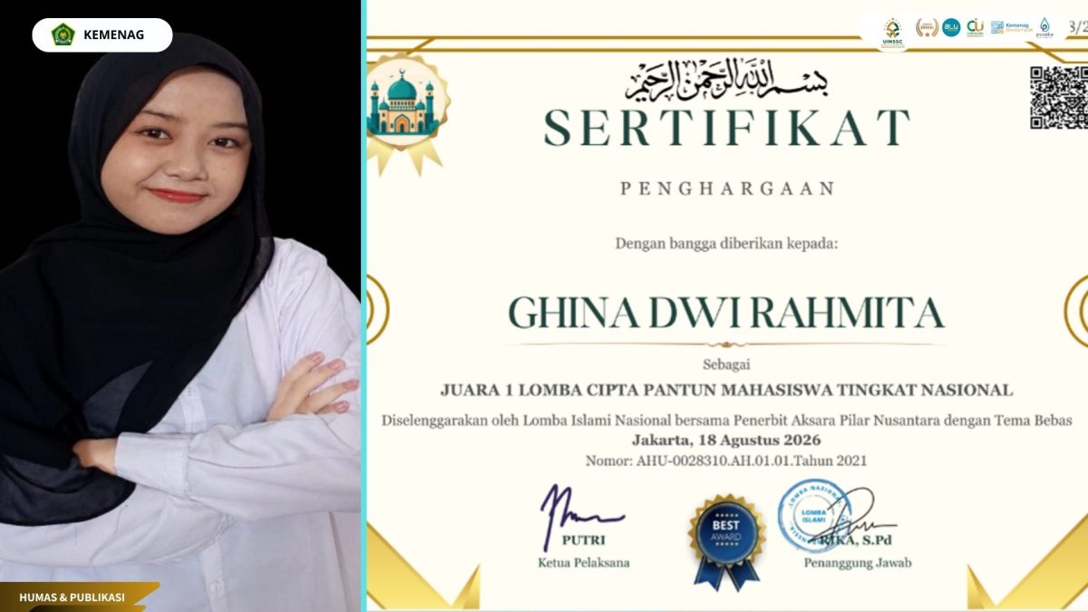 Mahasiswa PBA UIN Siber Cirebon Juara 1 Nasional Cipta Pantun, Ghina Dwi Rahmita Buktikan Bahasa Bisa Jadi Jalan Prestasi