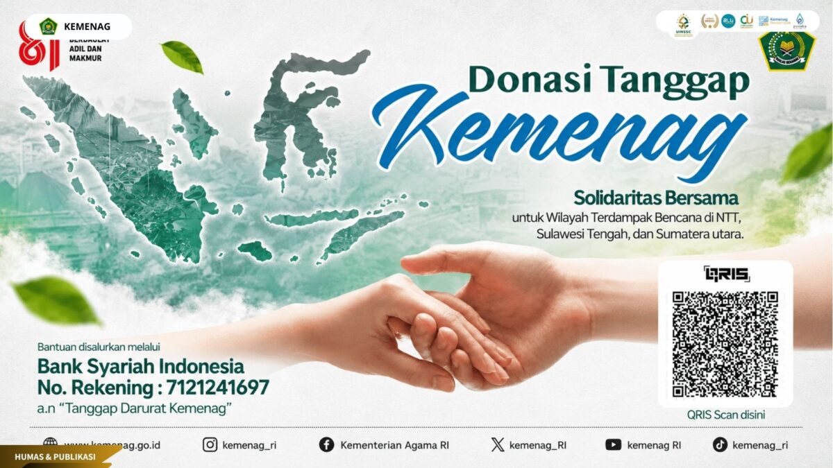Kemenag Buka Donasi Tanggap Bencana, Mari Kuatkan Saudara Kita!
